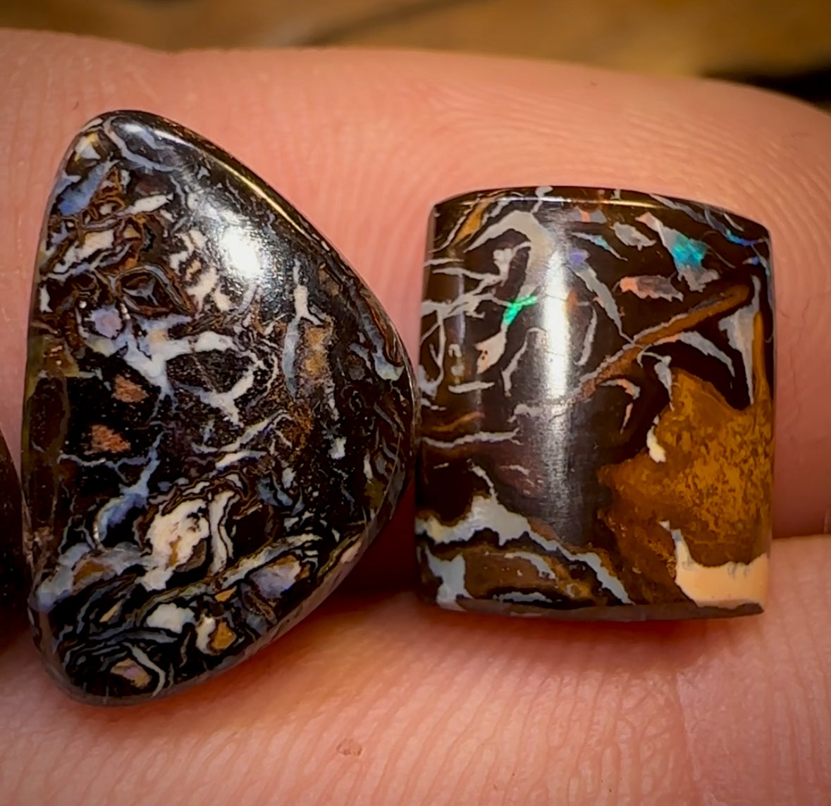 🔨 AUCTION 🔨 No Reserve 15.6cts - 3x Loose Queensland Boulder Opals. Parcel