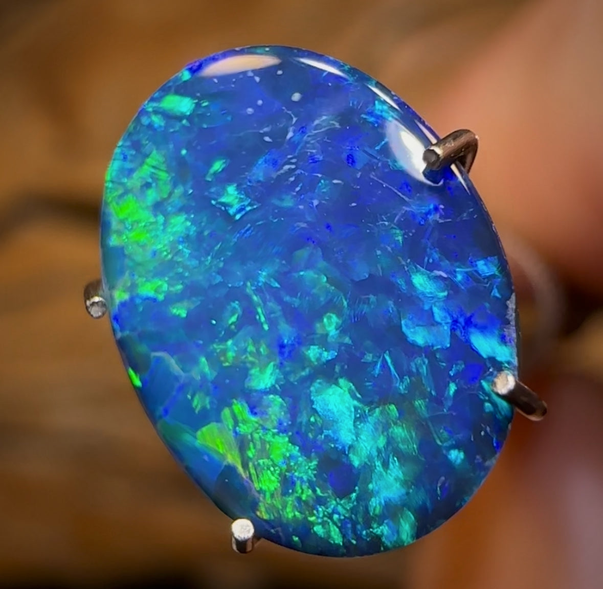 🔨 AUCTION 🔨 1.7cts - Lightning Ridge Black Opal Doublet Best Electric Blue Green