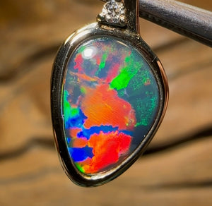 14k Gold - “Aurora” TOP Queensland Boulder Doublet Opal Pendant🔥 - Opal Whisperers