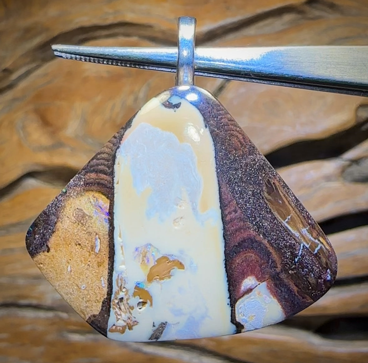 Solid Queensland Boulder Opal Pendant