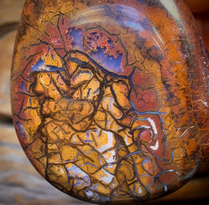 47 x 31mm - Drilled Boulder Opal Pendant w/ Eco Friendly Vegan Cord