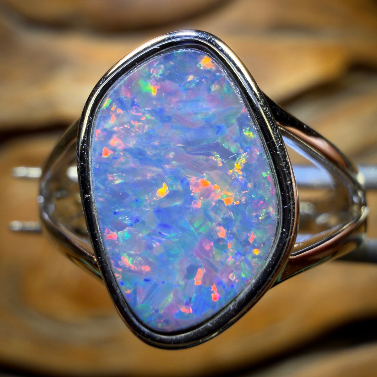 Sterling Silver - Queensland Boulder Opal Doublet Ring