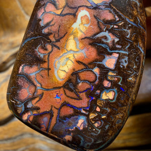 Dad 51 x 33mm - Drilled Tribal Queensland Boulder Opal Necklace