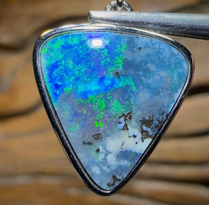 Sterling Silver - SOLID Australian Boulder Opal Pendant