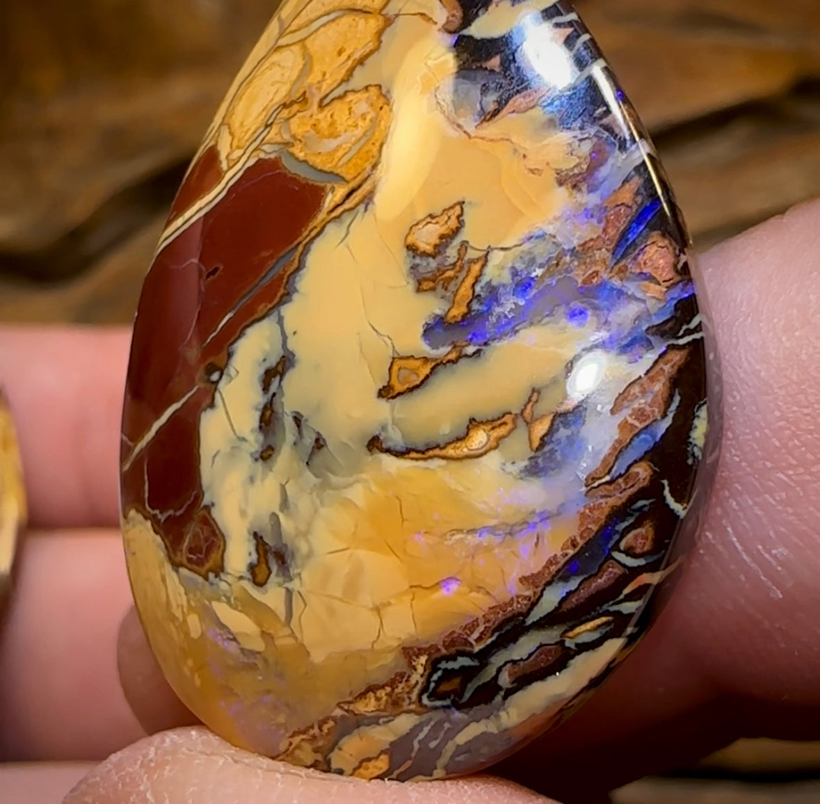 62.1cts - Yowah Nut Opal Pair. Best Double Sided  TRIBAL PATTERN - Opal Whisperers