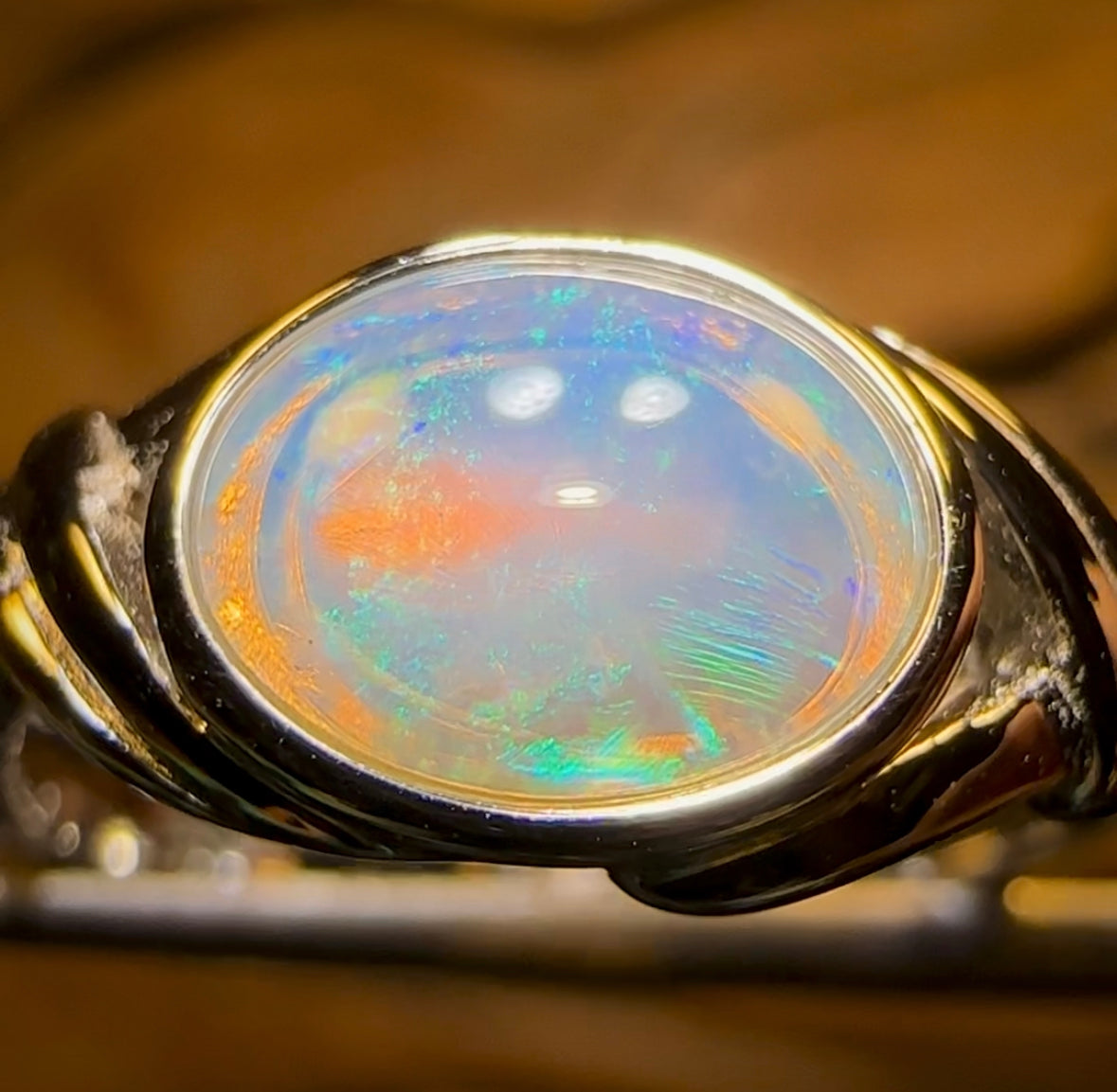 Sterling Silver - South Australian Crystal Opal Ring - Opal Whisperers