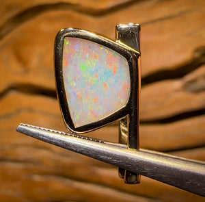 14k Gold - Solid South Australian Crystal Opal Pendant