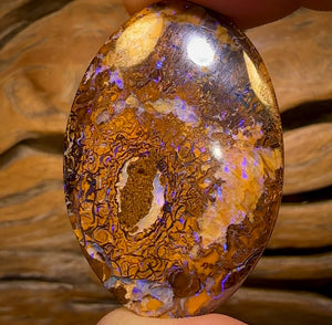 80.4cts - Large Oval Tribal Yowah Nut Opal. Double Sided!
