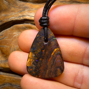 31 x 22mm - Drilled Tribal Queensland Boulder Opal Necklace