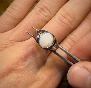 St. Silver - Large South Australian Crystal Opal Ring Unisex - Opal Whisperers