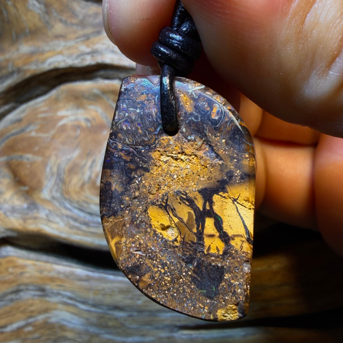 Opalfest Wildcard! 30 x 20mm - Drilled Tribal Queensland Boulder Opal Necklace