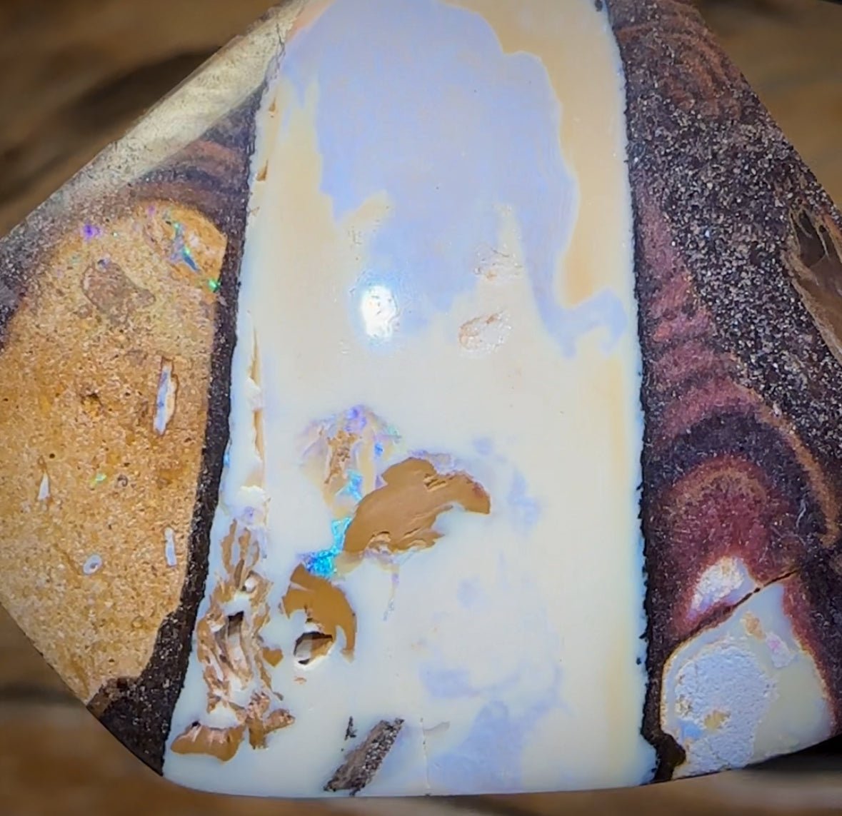 Solid Queensland Boulder Opal Pendant