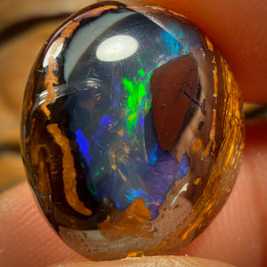 18.4cts - Super Rare Black Yowah Nut Crystal Centre Opal. Australian Boulder Opal