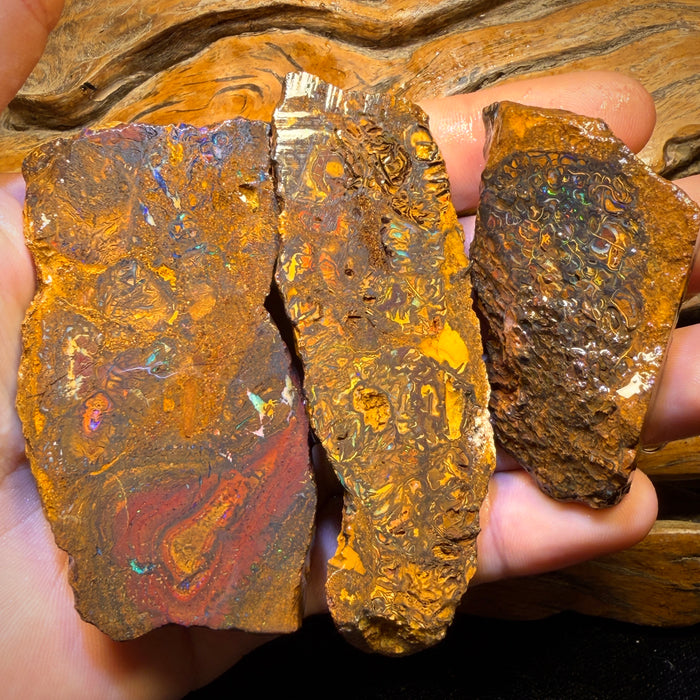 936.5cts - 3x Yowah Nut Tribal Opal Rough Parcel. Australian Opal