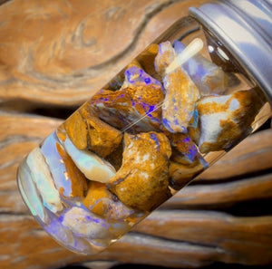 57.1cts - Vial of Yowah Opal Rough w/ Fossil Opal