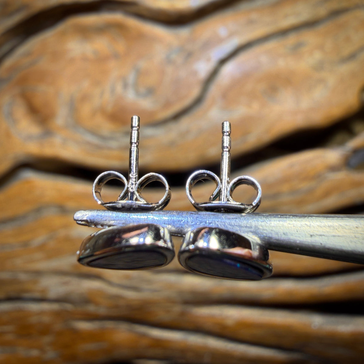 Sterling Silver - Australian Boulder Opal Doublet Stud Earrings