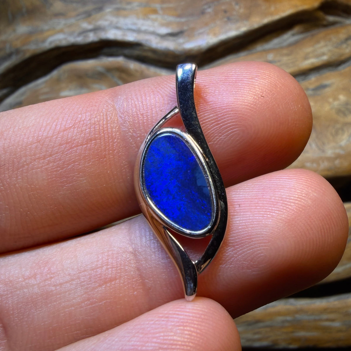 Opalfest Bargaincard! Sterling Silver - Queensland Boulder Opal Doublet Pendant
