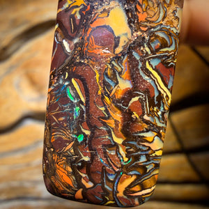 48 x 15mm - Wow Tribal Drilled Queensland Boulder Opal Picture Stone Necklace
