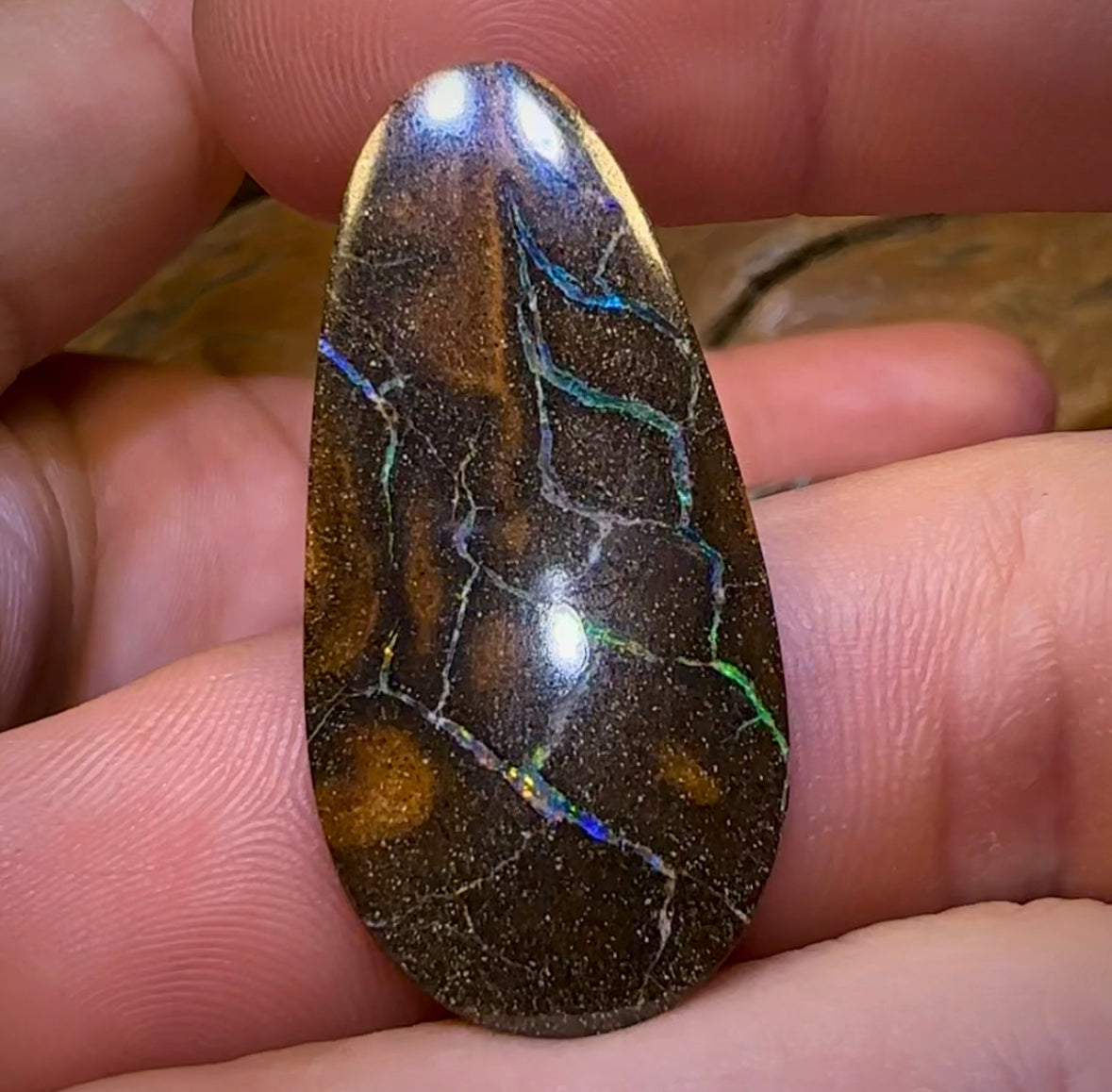 59.7cts - 4x Matching Queensland Boulder Opals. “Electric Salami” - Opal Whisperers