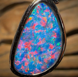 14k Unique Rose Gold - Handmade Doublet Opal Pendant - Opal Whisperers