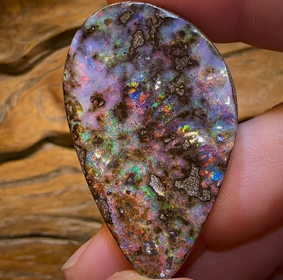 84.4cts - “Cola Fireburst” TOP Australian Boulder Seam Opal - Opal Whisperers