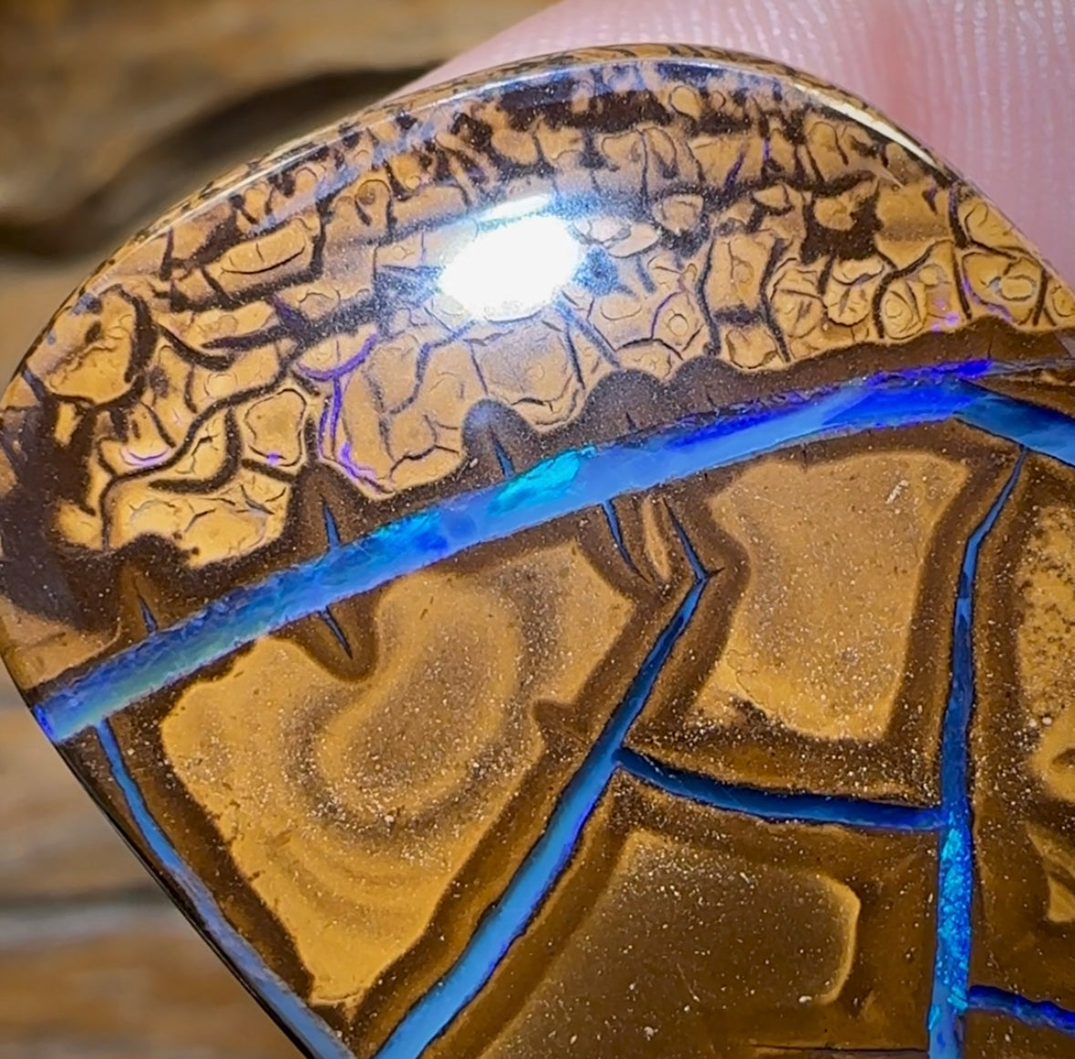 163.1cts - Australian Boulder Seam Opal from Winton - Opal Whisperers