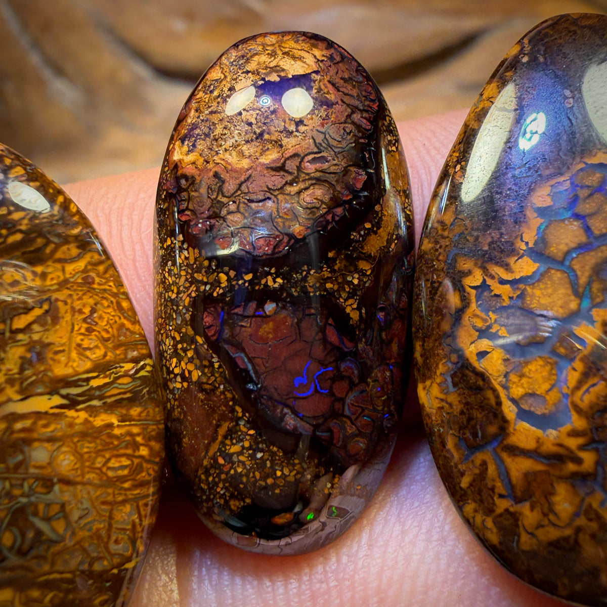 66.3cts - 3x Australian Tribal Boulder Opal’s. Wholesale Parcel