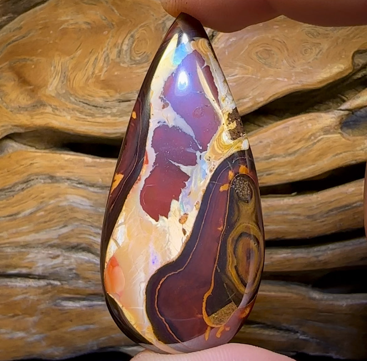 98.6cts - Large “Teardrop Landscape” Queensland Boulder Opal