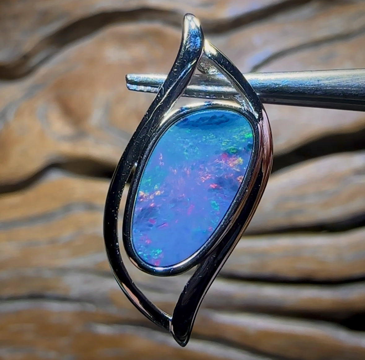 Sterling Silver - Queensland Boulder Opal Doublet Pendant