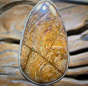 Sterling Silver - Tribal Boulder Opal UNISEX Pendant