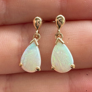 9k Gold Solid Opal Earrings - Hand Made - Opal Whisperers