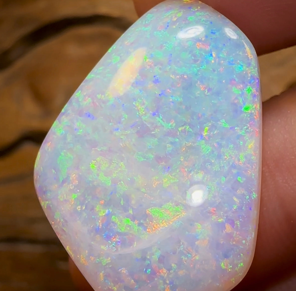 29.3cts - GEM Solid Australian Boulder Pipe Crystal Opal - Opal Whisperers