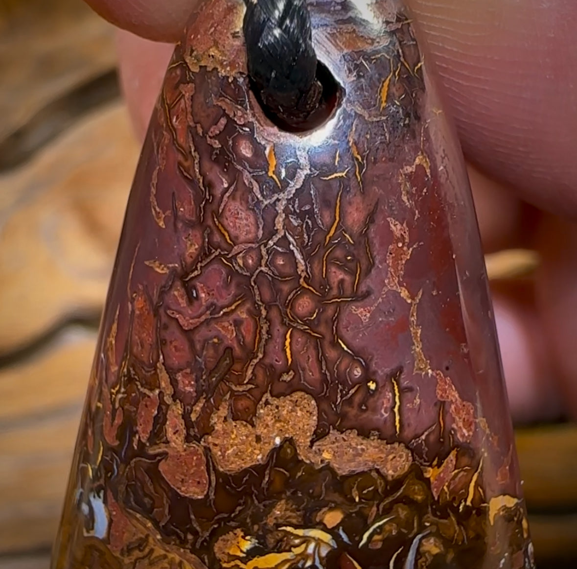 Auction Fall-Through = Your Gain! 🔥 Now More Than 50% Off RRP 🚨 47 x 26mm - Drilled Boulder Opal Pendant w/ Eco Friendly Vegan Cord