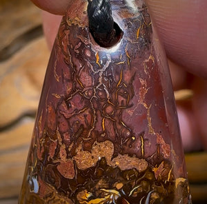 Auction Fall-Through = Your Gain! 🔥 Now More Than 50% Off RRP 🚨 47 x 26mm - Drilled Boulder Opal Pendant w/ Eco Friendly Vegan Cord