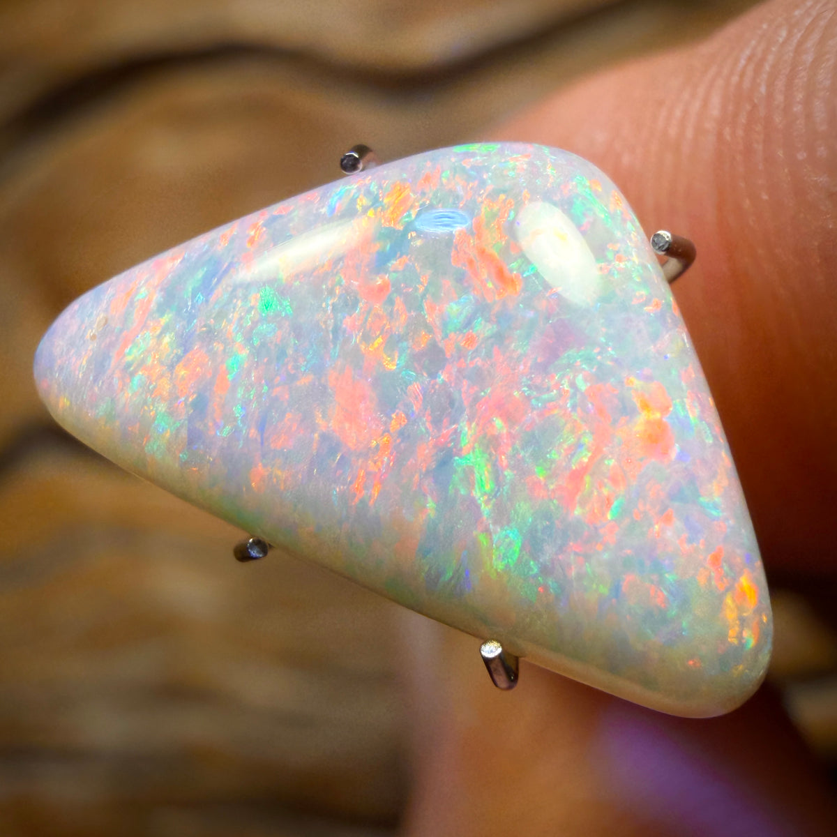 Banger Card! 3.5cts - Gem South Australian White Opal from Coober Pedy Double Sided