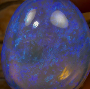 84.4cts - “Big Blue King of the Gems” This is it! Solid Australian Queensland Boulder Pipe Crystal Opal