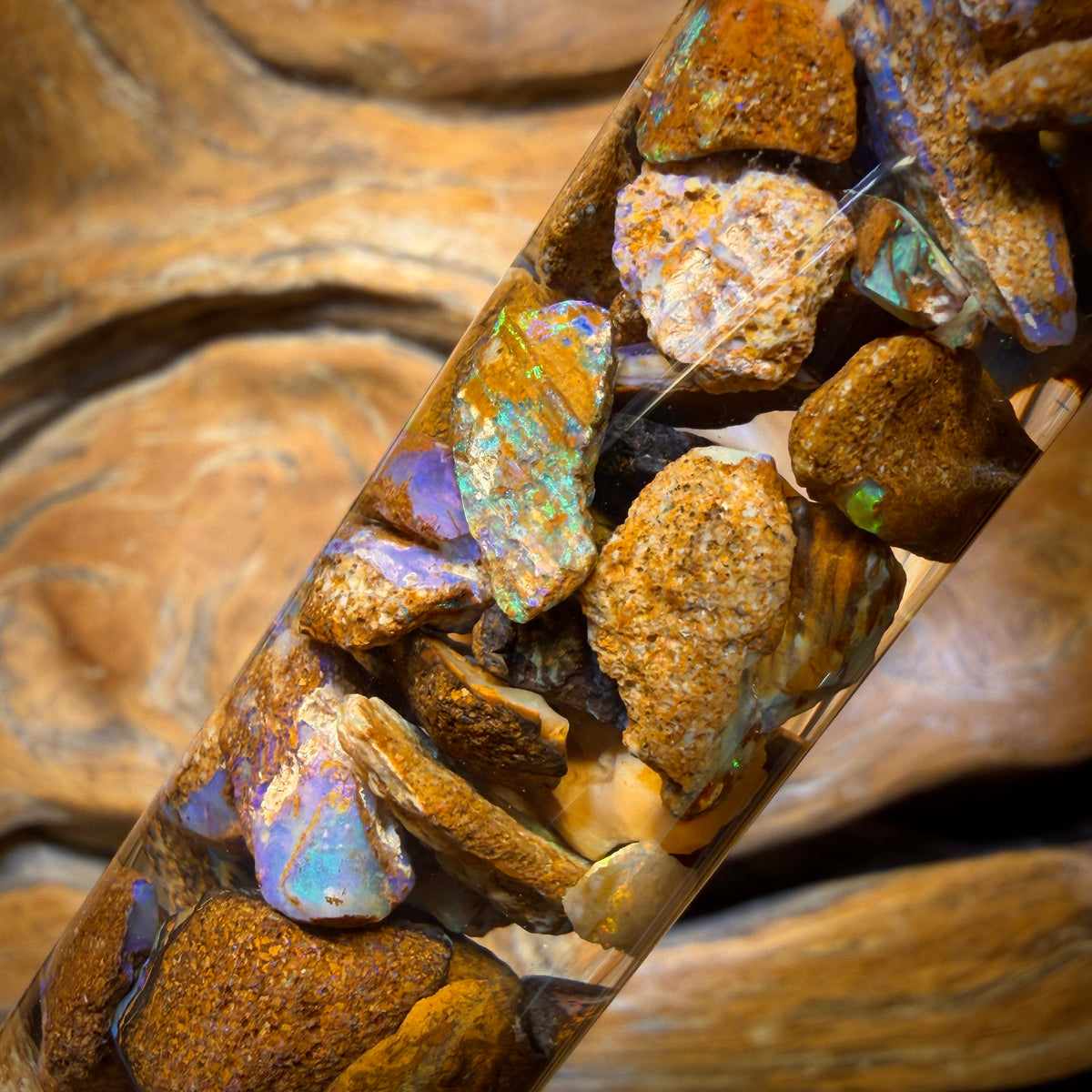 103cts - Jar of Yowah Nut Opal Rough w/ Fossil Opal