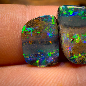 7.4cts - Top Australian Boulder Seam Opal Pair