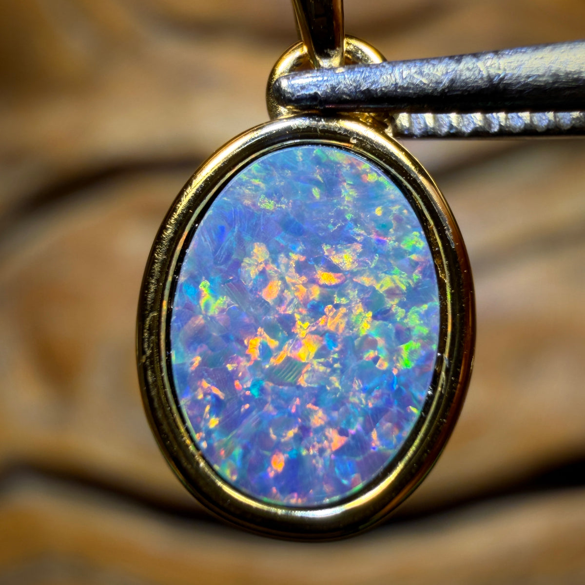 Wild Card! Sterling Silver Gold Plated - Queensland Boulder Opal Doublet Pendant