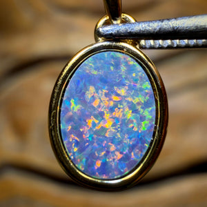 Wild Card! Sterling Silver Gold Plated - Queensland Boulder Opal Doublet Pendant