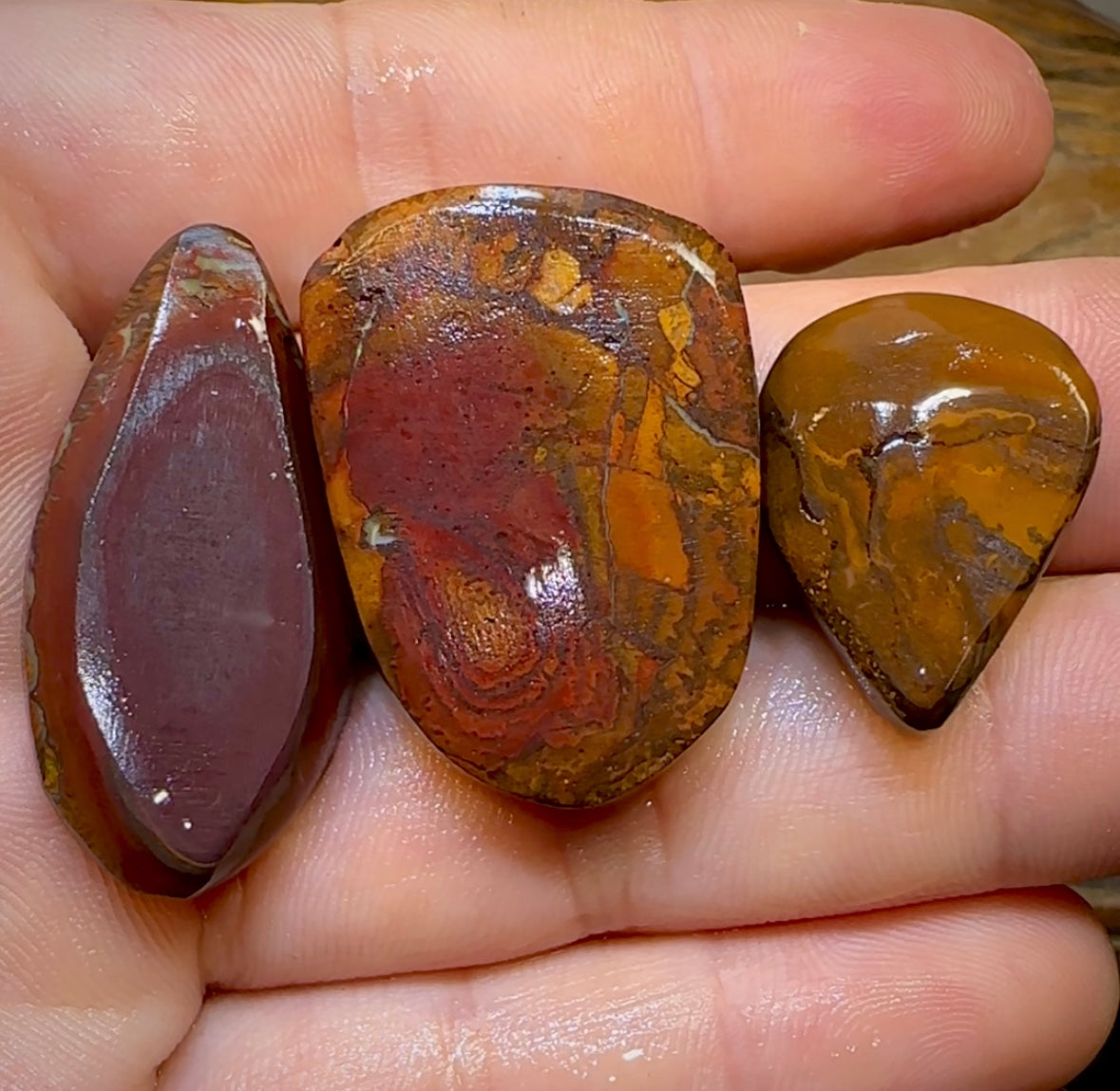 147.4cts - 3x Australian Boulder Opal Rubs. Yowah Opal - Opal Whisperers