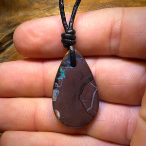 33 x 19mm - Drilled Tribal Queensland Boulder Opal Necklace