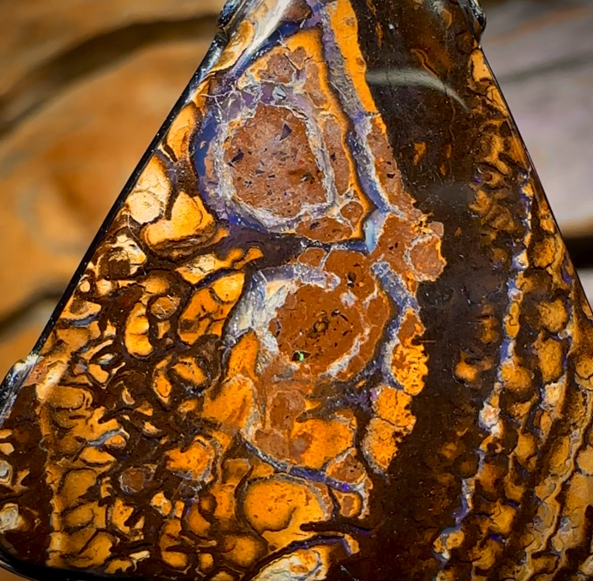 Daddy Rock Sterling Silver - UNISEX Large Solid Tribal Boulder Opal Pendant