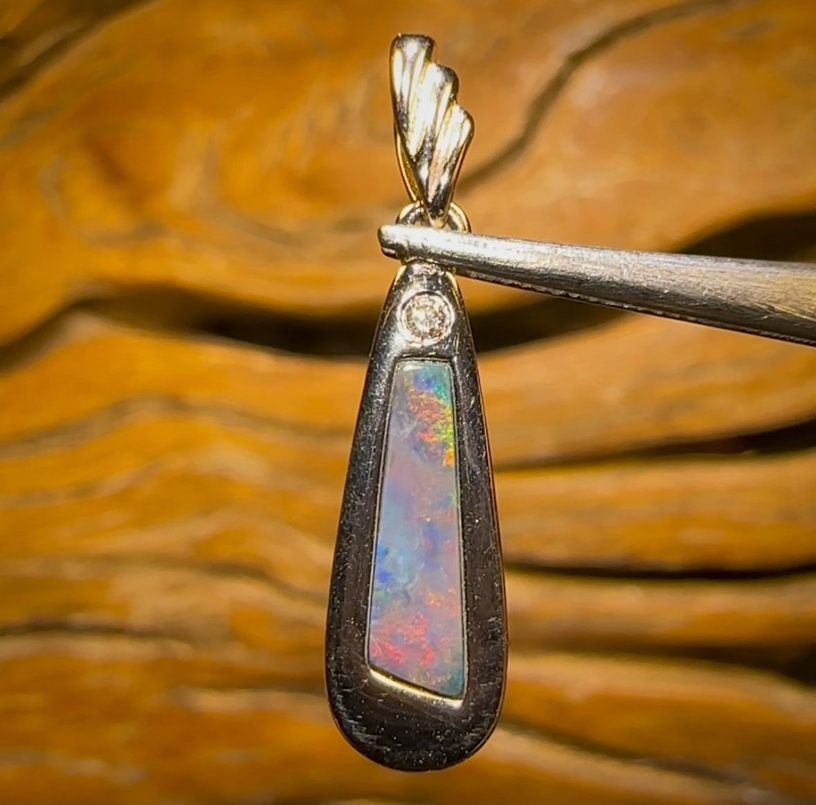 🔨 AUCTION 🔨 No Reserve Sterling Silver - Queensland Boulder Opal Doublet Pendant