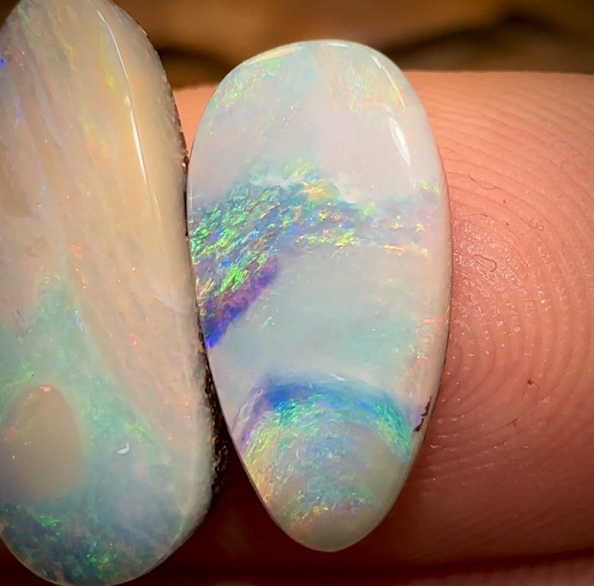 6.6cts - Australian Boulder Seam Opal Pair