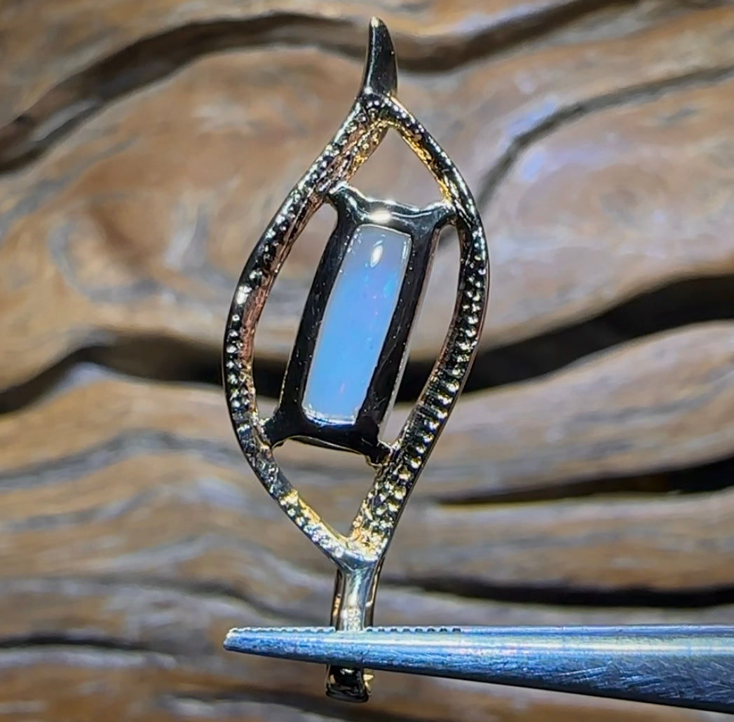 14k Gold - Solid South Australian Crystal Opal Pendant - Opal Whisperers