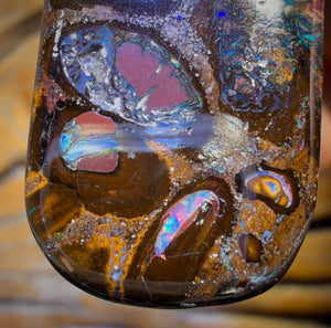 34 x 20mm - Top Drilled Tribal Queensland Boulder Opal Necklace