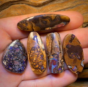 🔒 200.7cts - 5x Australian Tribal Boulder Opal’s. Wholesale Dealers Parcel