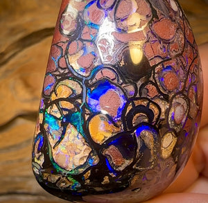 396.1cts - ISAACS CUT!! Large Top Tribal Queensland Boulder Opal Polished Specimen