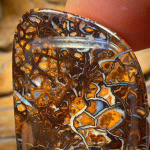 98.2cts - Queensland Boulder Opal Tribal Pattern Picture Stone